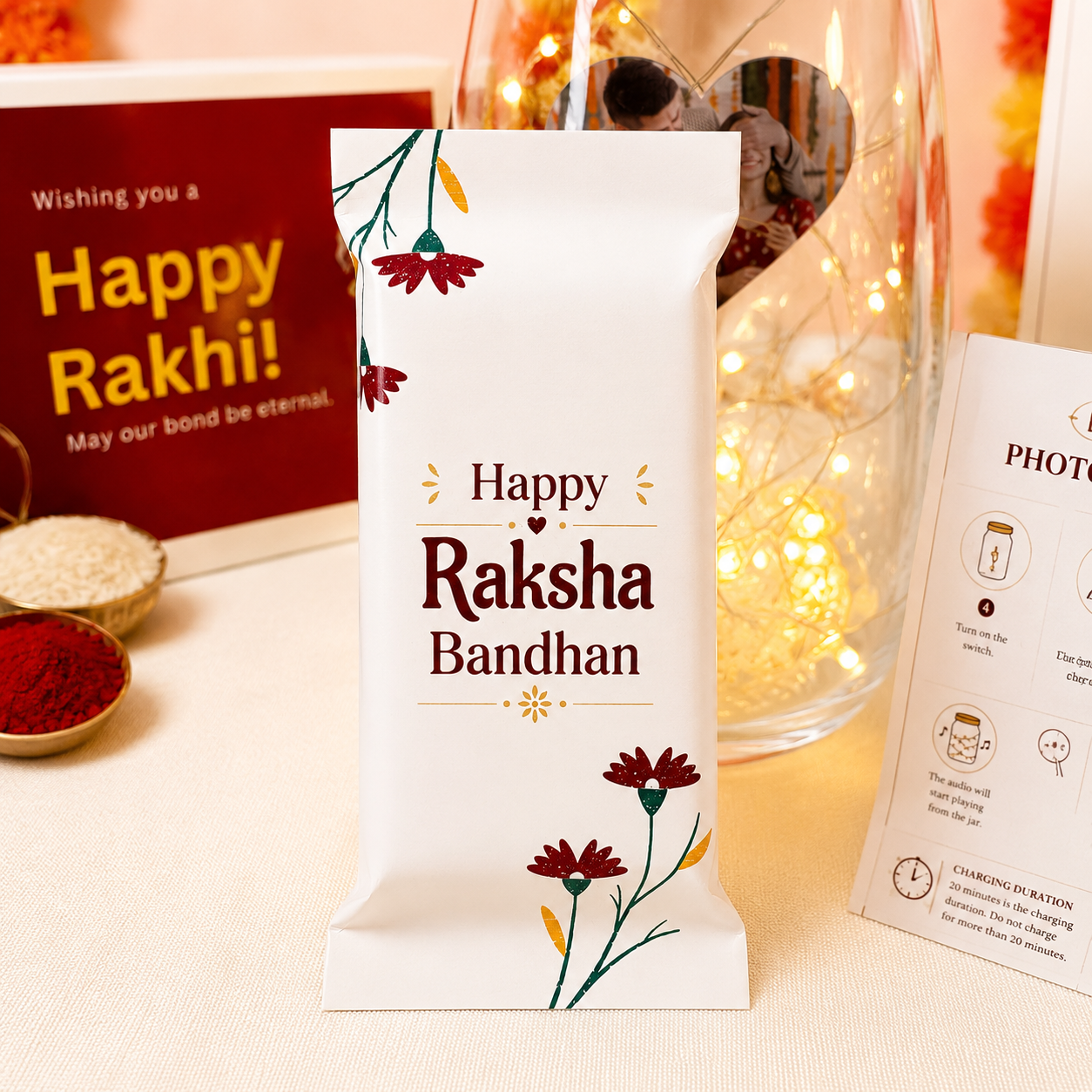 Personalized Photo Voice Jar Raksha Bandhan Gift | Surprise Gift for Brother & Sister