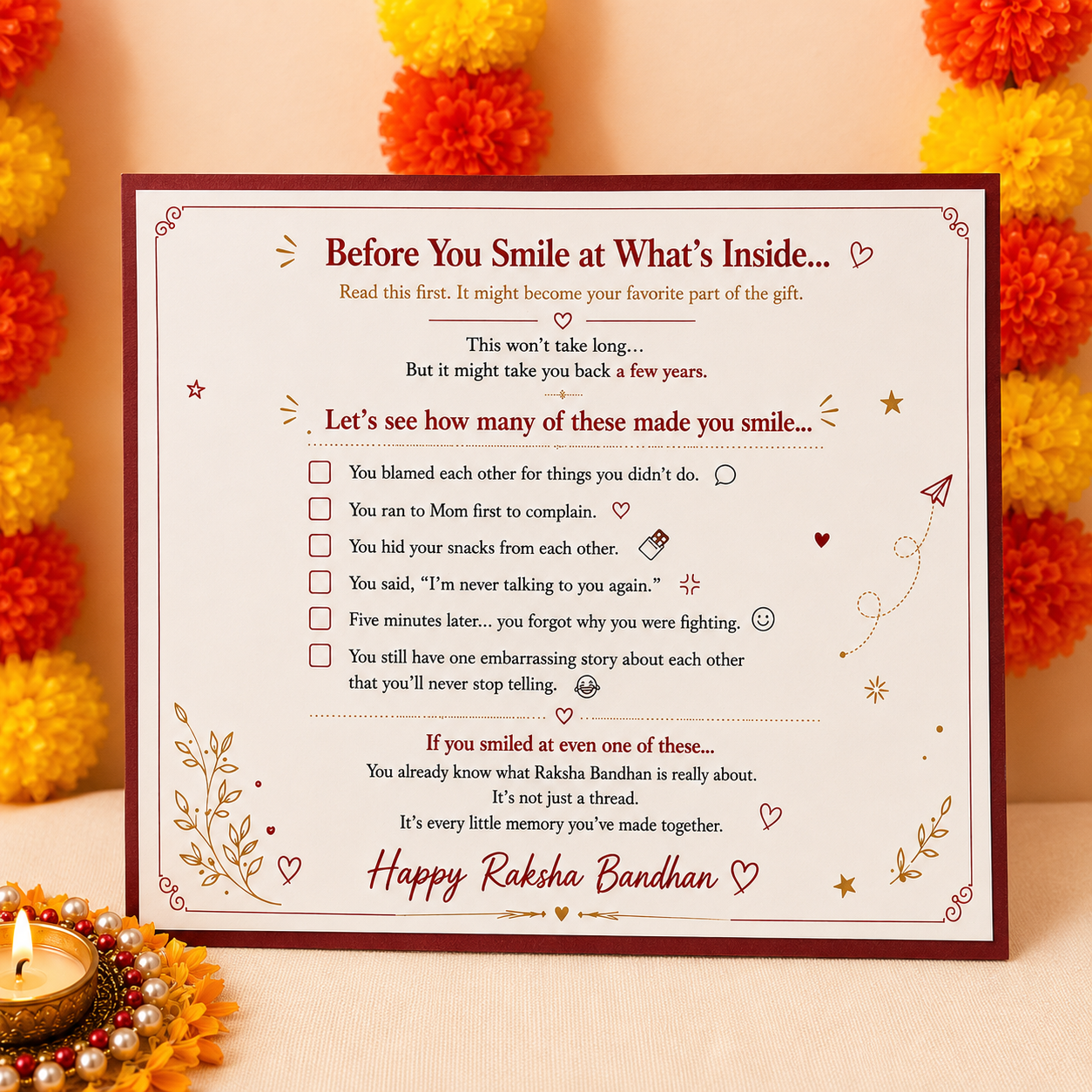Custom Voice Photo Frame Rakhi Hamper